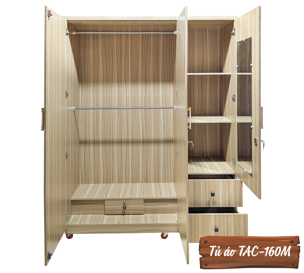Tủ Áo Gỗ MDF Chống Ẩm TAC-160M-2   