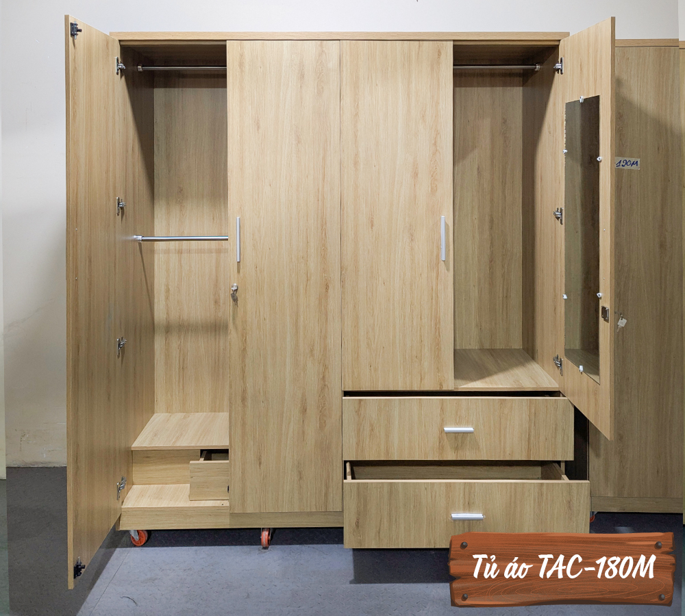 Tủ Áo Gỗ MDF Chống Ẩm TAC-180M-2