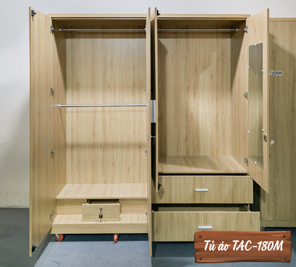 Tủ Áo Gỗ MDF Chống Ẩm TAC-180M-2