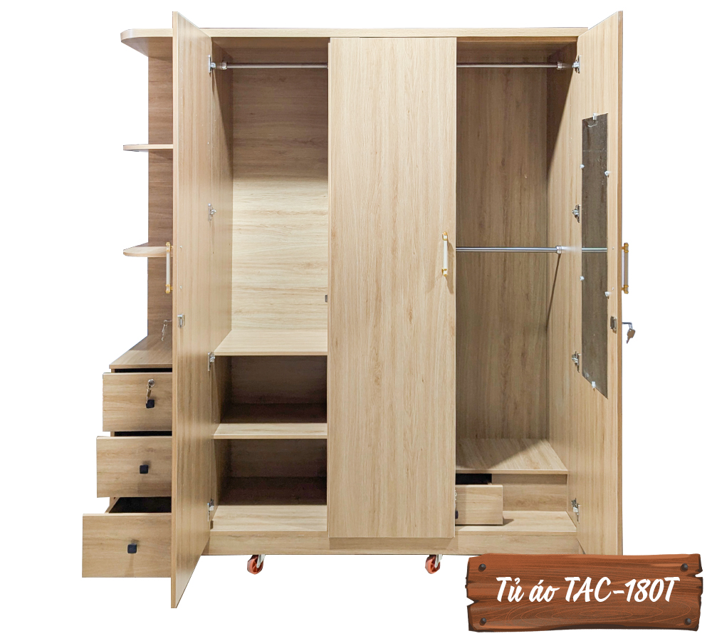 Tủ Áo Gỗ MDF Chống Ẩm TAC-180T-4
