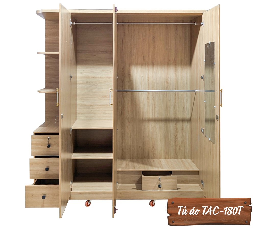 Tủ Áo Gỗ MDF Chống Ẩm TAC-180T-4