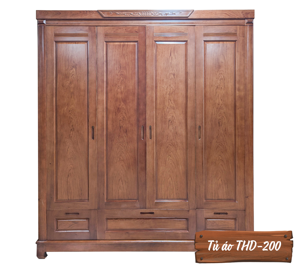 Tủ Áo Gỗ Hương Đá THD-200	