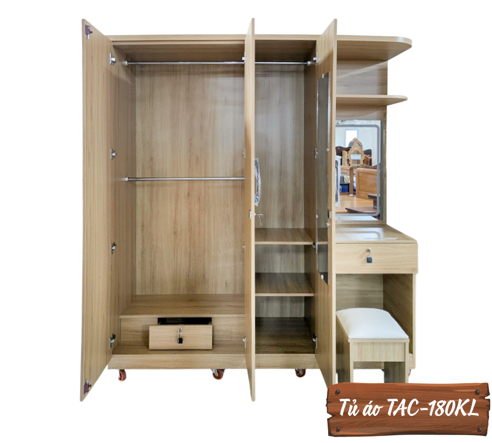 Tủ Áo Gỗ MDF Chống Ẩm TAC-180KL