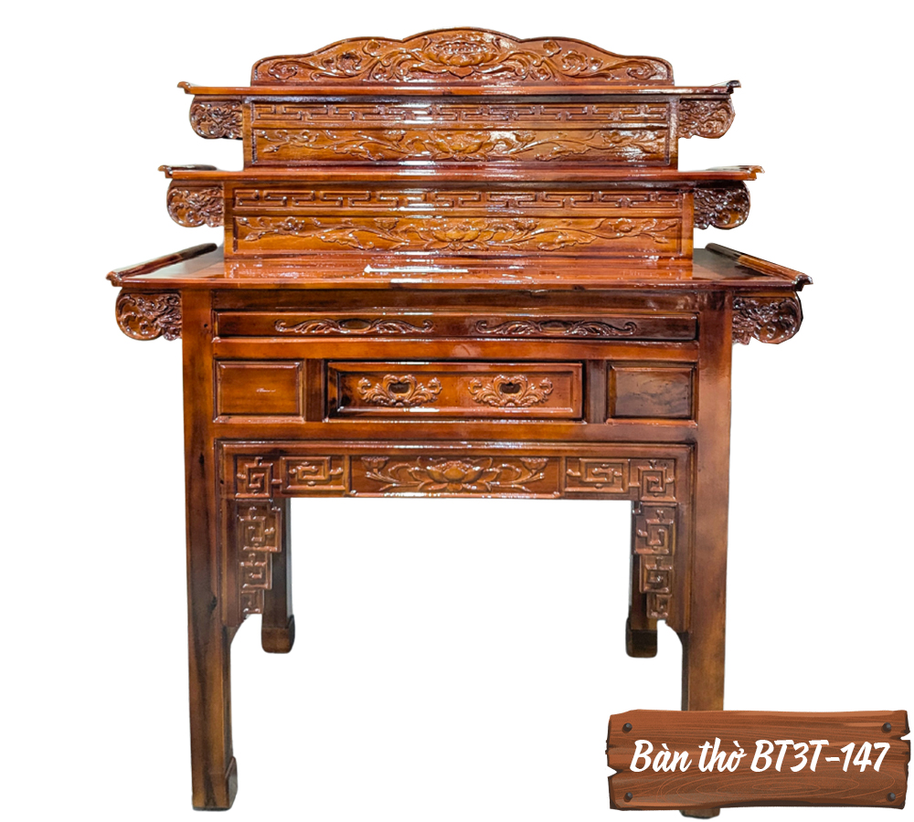 Bàn Thờ Gỗ Tự Nhiên BT3T-147-3    