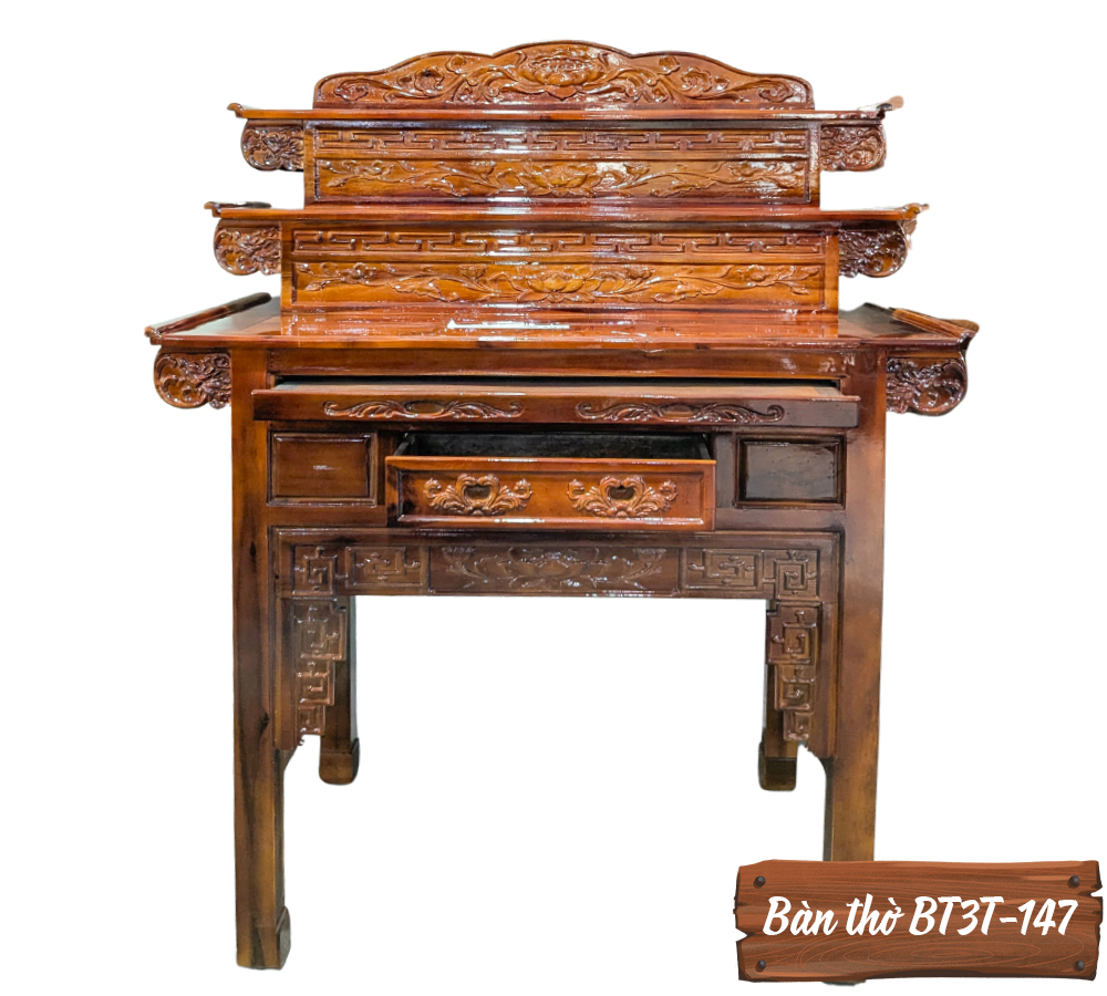 Bàn Thờ Gỗ Tự Nhiên BT3T-147-3    